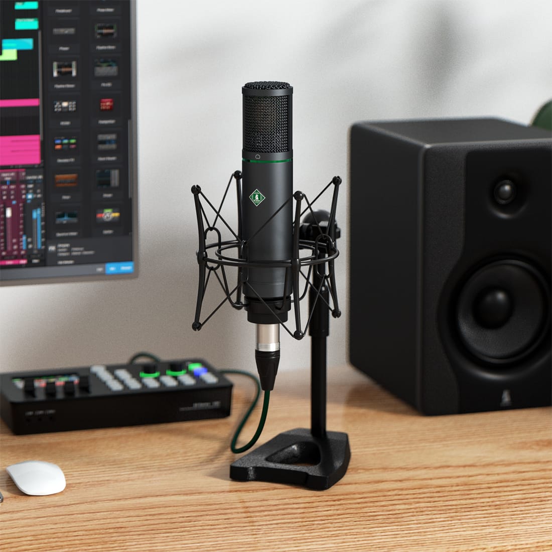 F22S-Large-Diaphragm-Condenser-Microphone-Home-Recording-Scene-Demonstration-Image